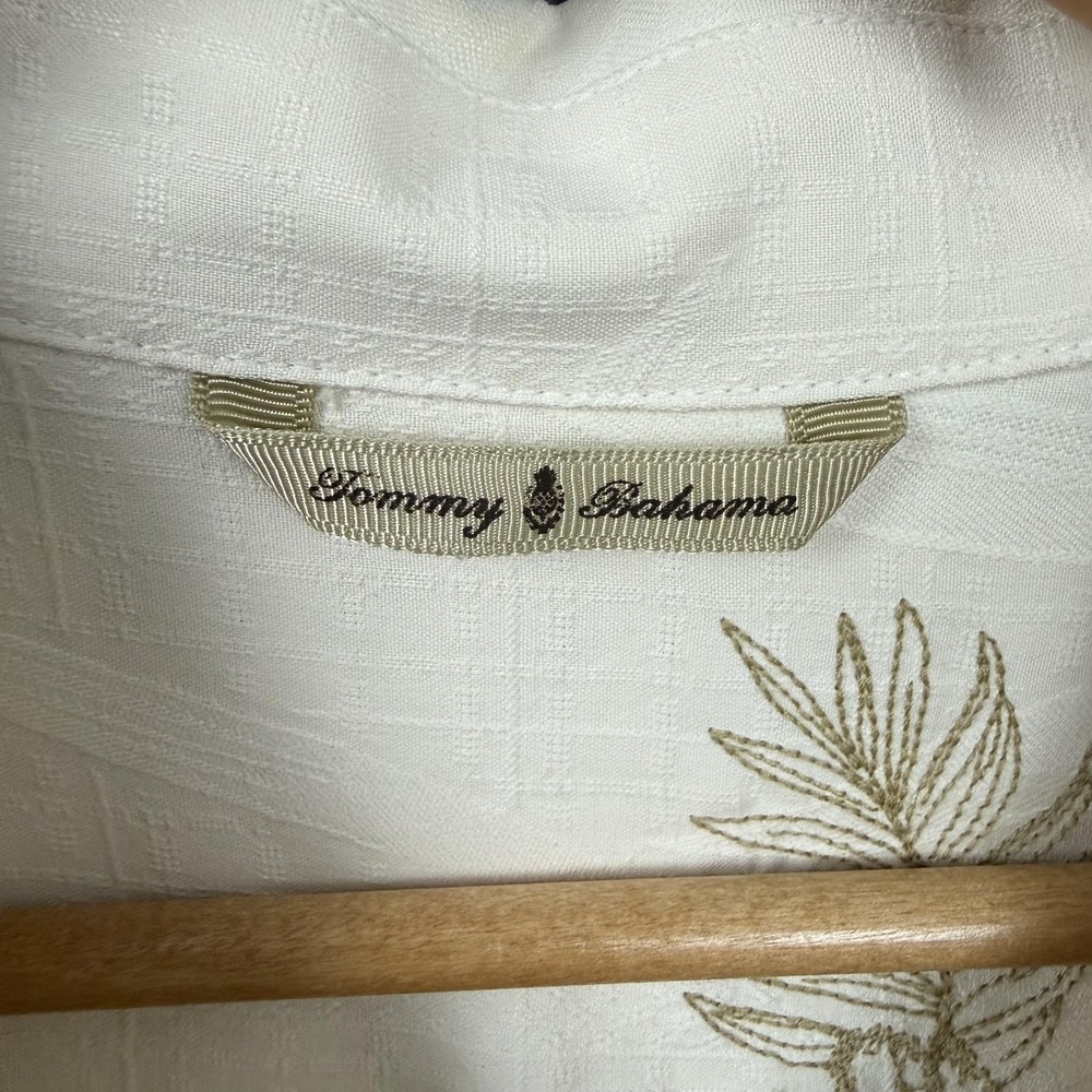 Tommy Bahama Shirt Mens Large White Floral Short Sleeve Button Up Hawaiian - Picture 8 of 15